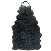 Black Pleated Backless Halter (XS)