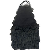 Black Pleated Backless Halter (XS)