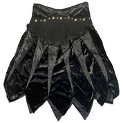 Black Crushed Velvet Bead Skirt (M)