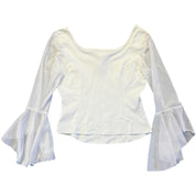 White Sheer Bell Sleeve Top (S)