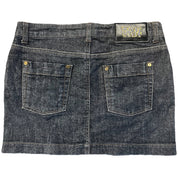 Denim Zipper Mini Skirt (S)