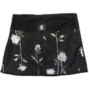 Black White Floral Belted Skirt (M)