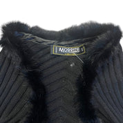 Faux Fur Black Knit Shrug  (XS)