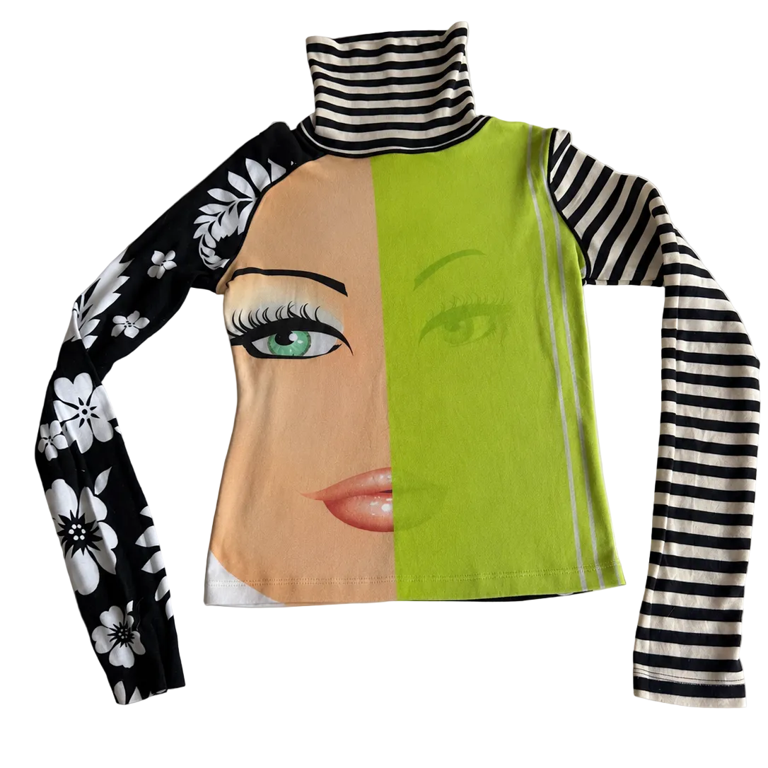 Custo Barcelona Pop Art Turtleneck Top (S)