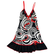 Psychedelic Black Red Slip Dress (S)