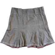 Grey Woven Pleated Mini Skirt (L)