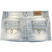 Light Wash Distress Mini Skirt (L)