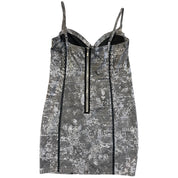 Grey Patterned Corset Mini Dress (S/M)