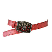 Coral Faux Leather Belt