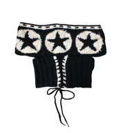 Lace-Up Star Crochet Top (S/M)
