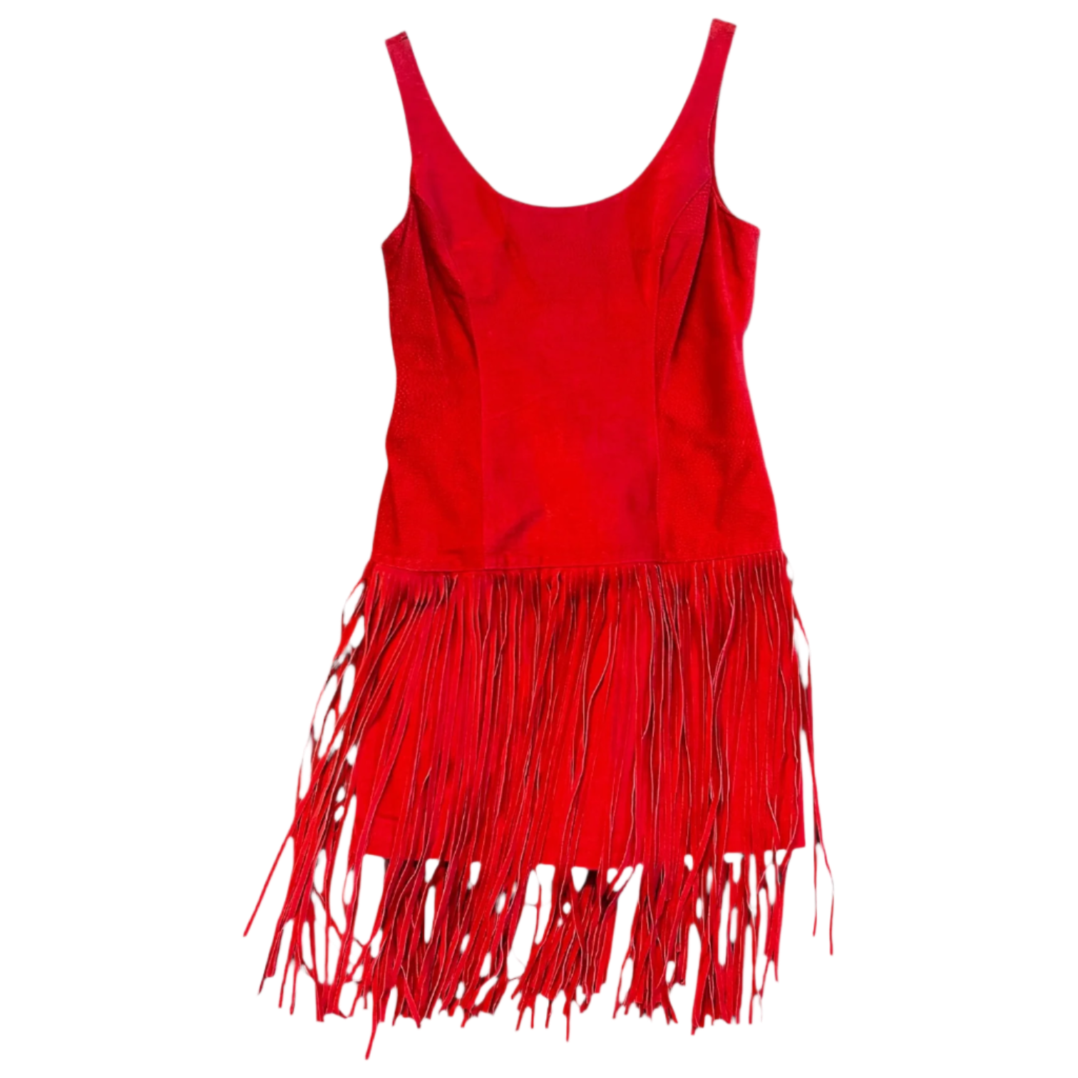 Red Suede Fringe Dress (M)