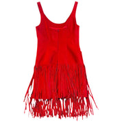 Red Suede Fringe Dress (M)