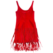 Red Suede Fringe Dress (M)