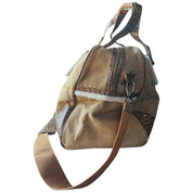 Suede Faux Snakeskin Duffle Bag