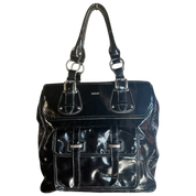 DKNY Black Leather Silver Bag