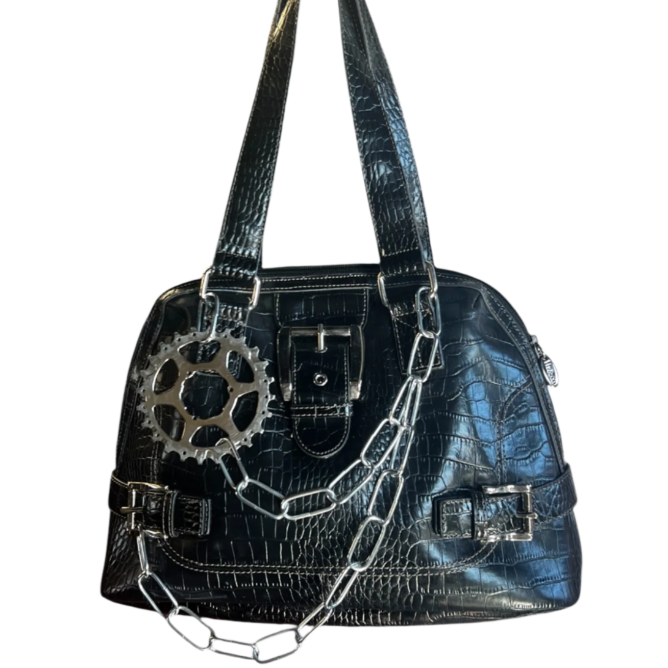 Gear Chain Black Purse