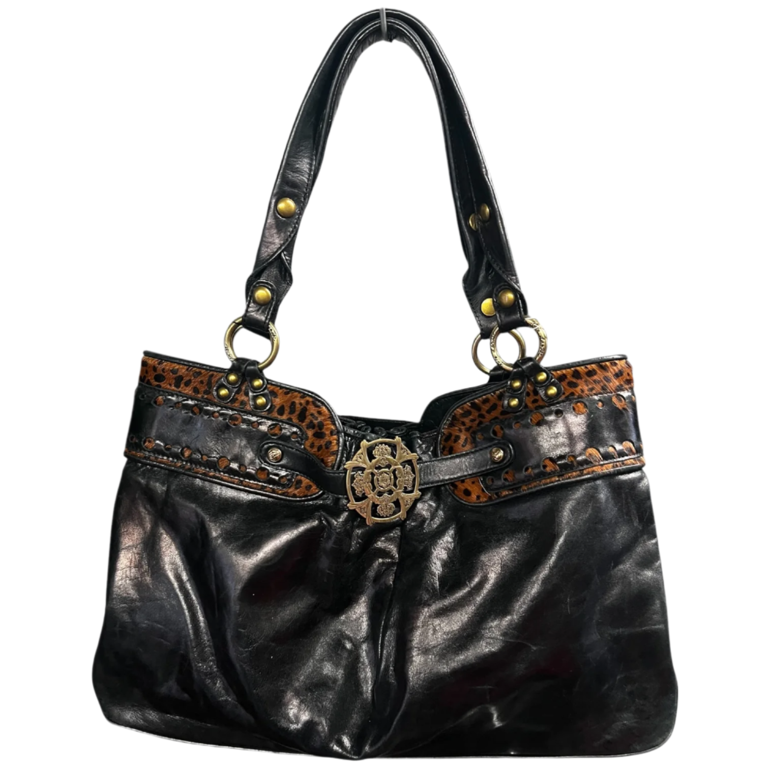 Kate Landry Black Cheetah Purse