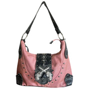 Pink Ostrich Rhinestone Cowgirl Purse