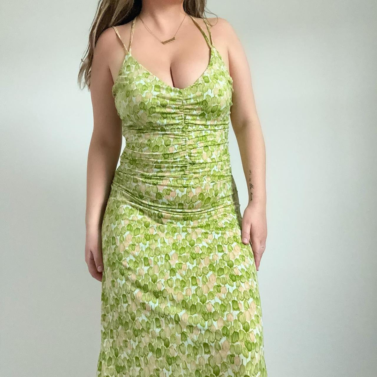 Y2K Tulip Floral Midi Dress (M)