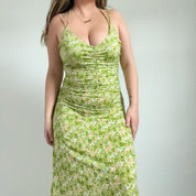 Y2K Tulip Floral Midi Dress (M)