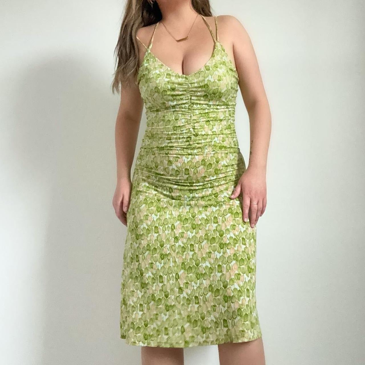Y2K Tulip Floral Midi Dress (M)