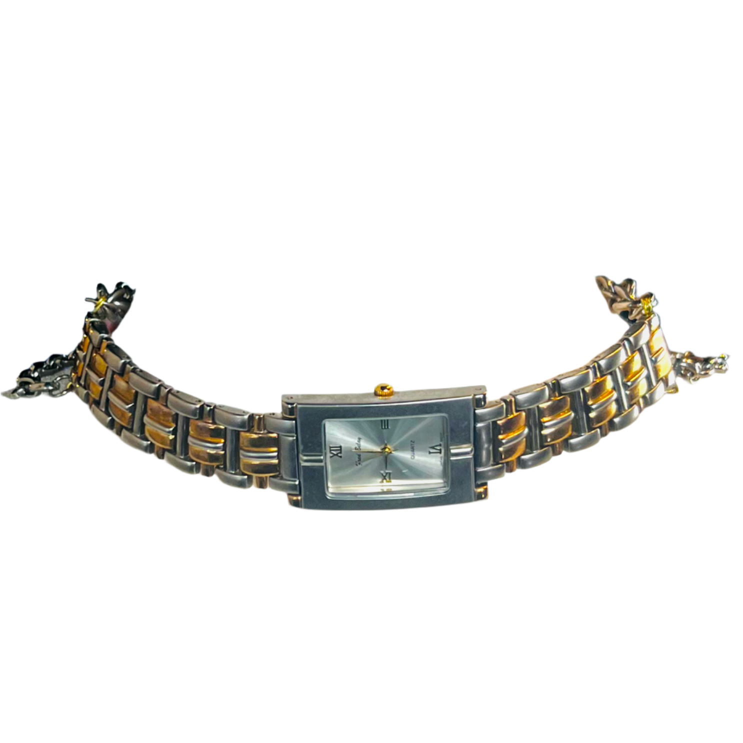 Silver Gold Rectangular Watch Choker