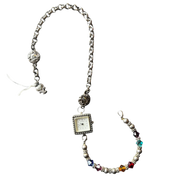 Silver Multicolored Beaded Watch Choker