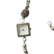 Silver Multicolored Beaded Watch Choker