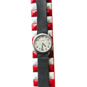 Red White Checker Watch Choker