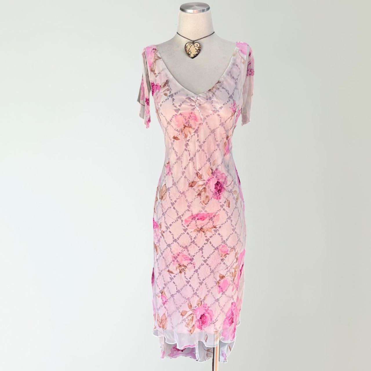 Vintage Floral Midi Dress (M)