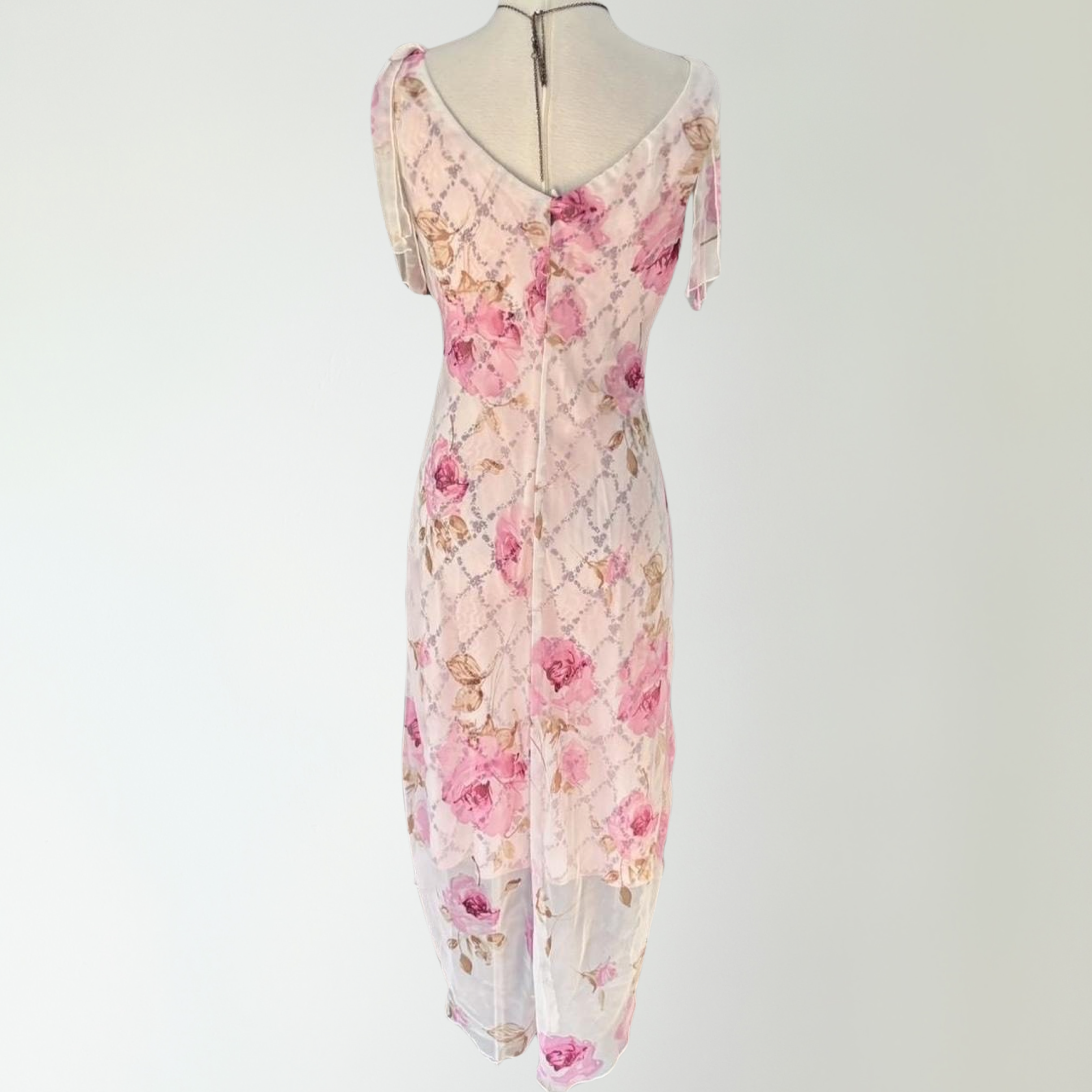Vintage Floral Midi Dress (M)