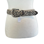 Cheetah Faux Fur Studded Belt