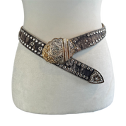 Camo Leather Rhinestone Belt