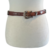 Brighton Brown Leather Silver Belt