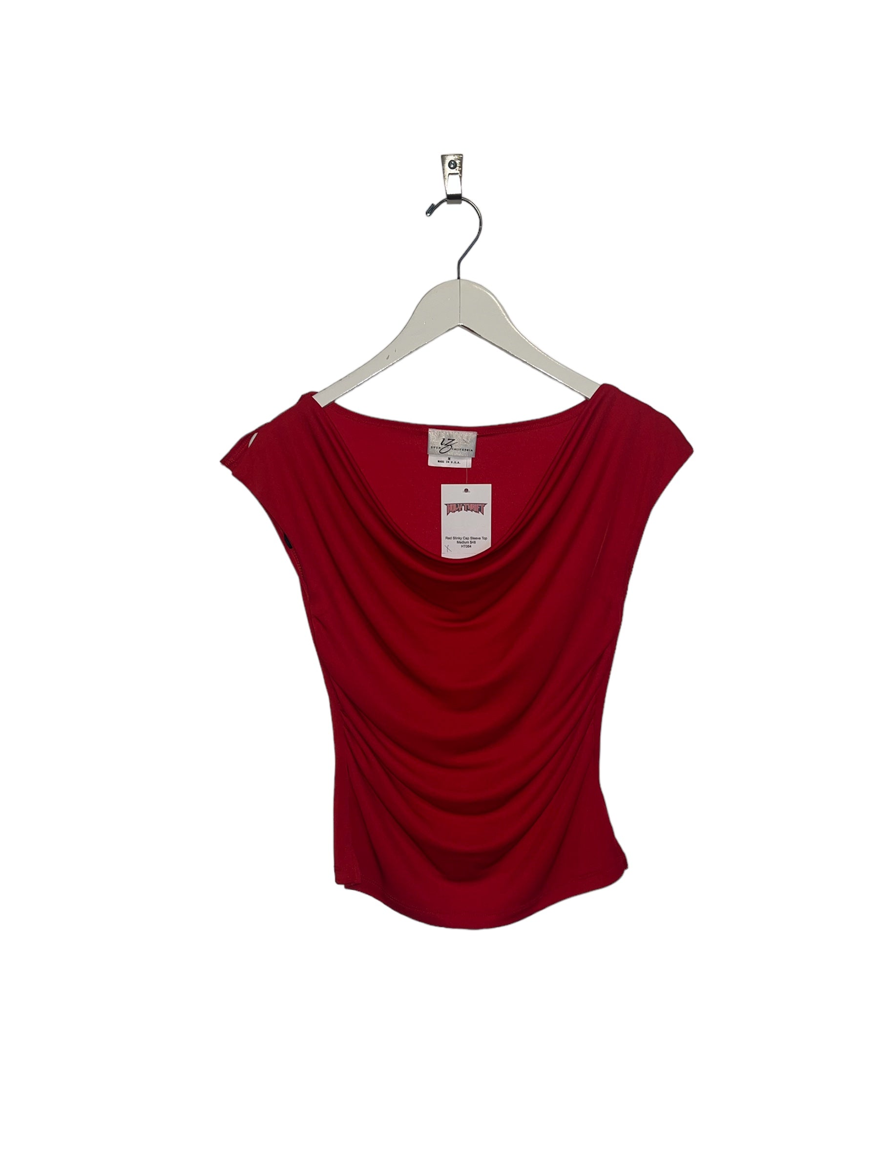 Cherry red slink top - medium
