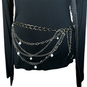 Dark Chain Faux Pearl Belt