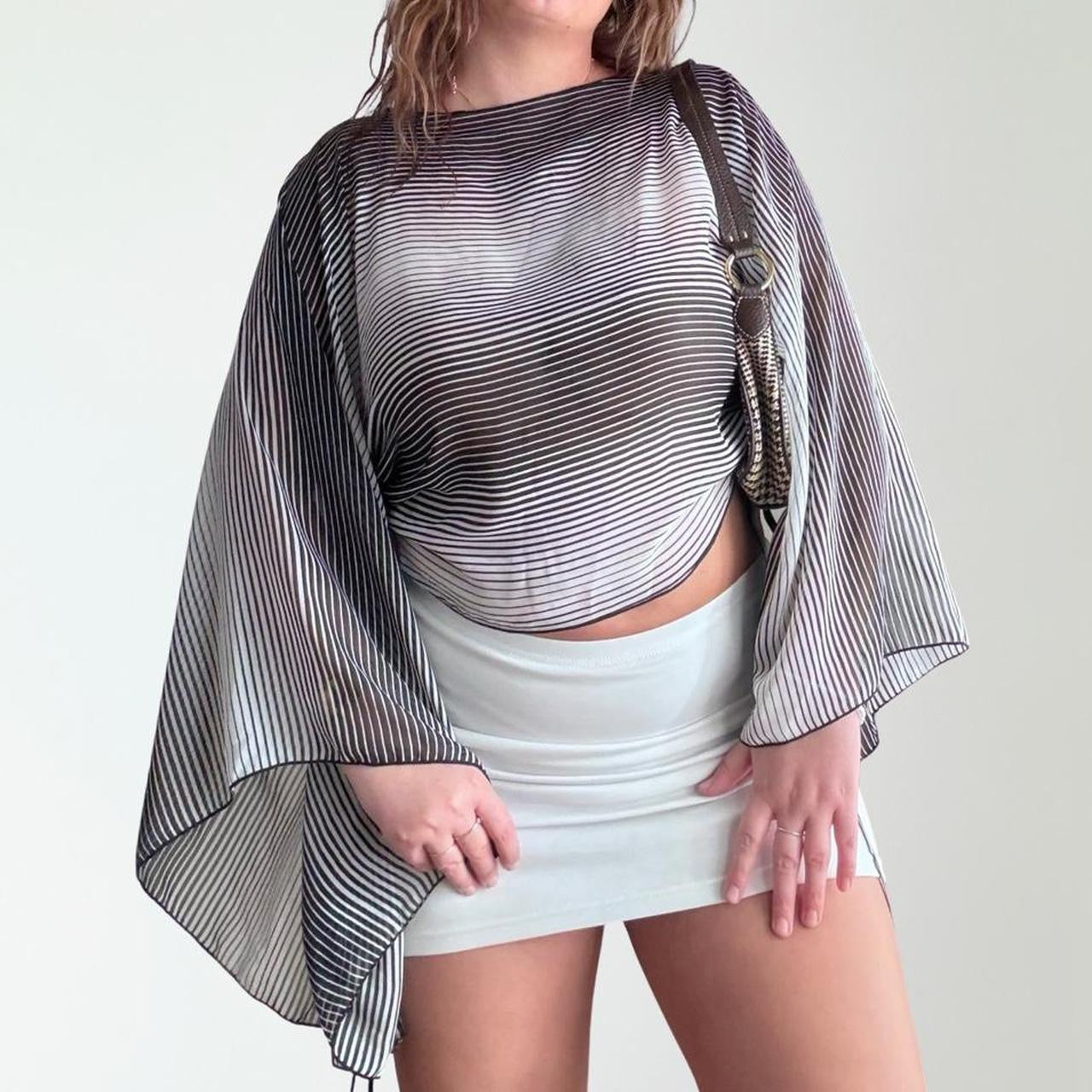 Vintage Striped Bell Sleeve Top (S)