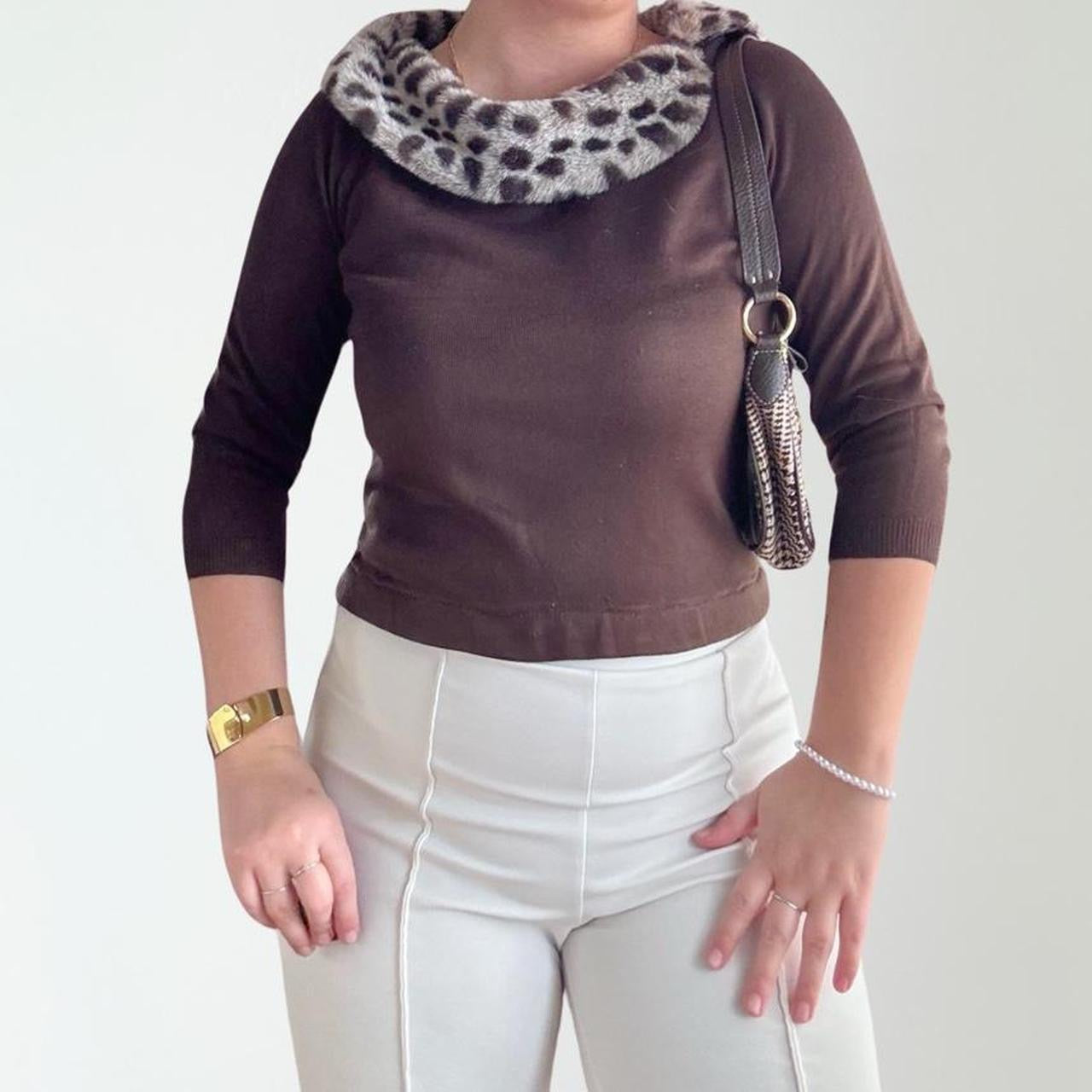Vintage Fur Brown Cheetah Top (M)