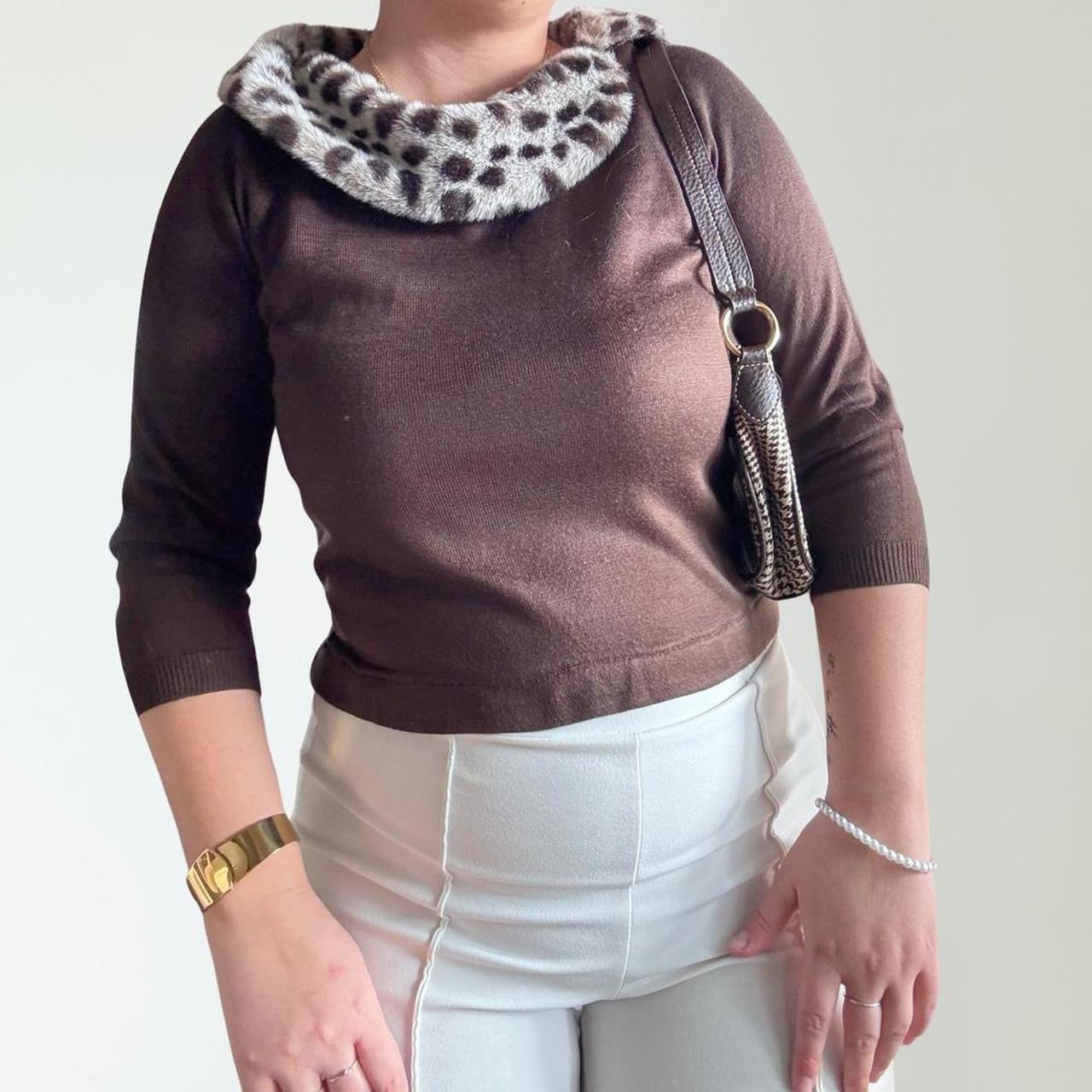 Vintage Fur Brown Cheetah Top (M)