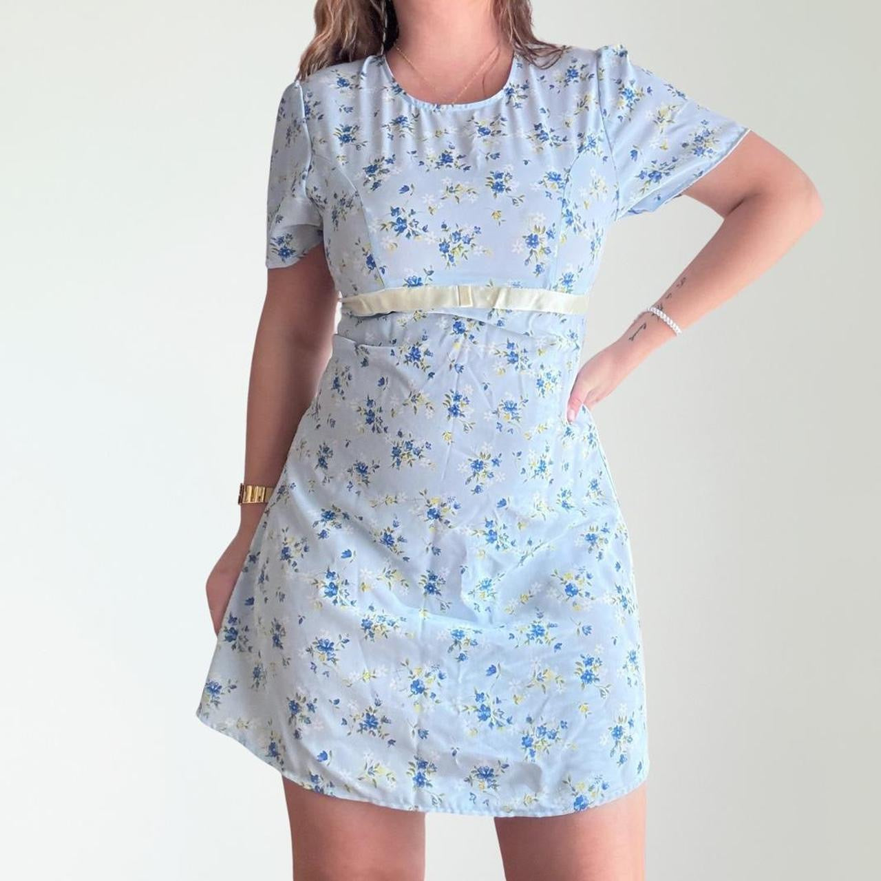 Vintage Ditsy Floral Mini Dress (M)