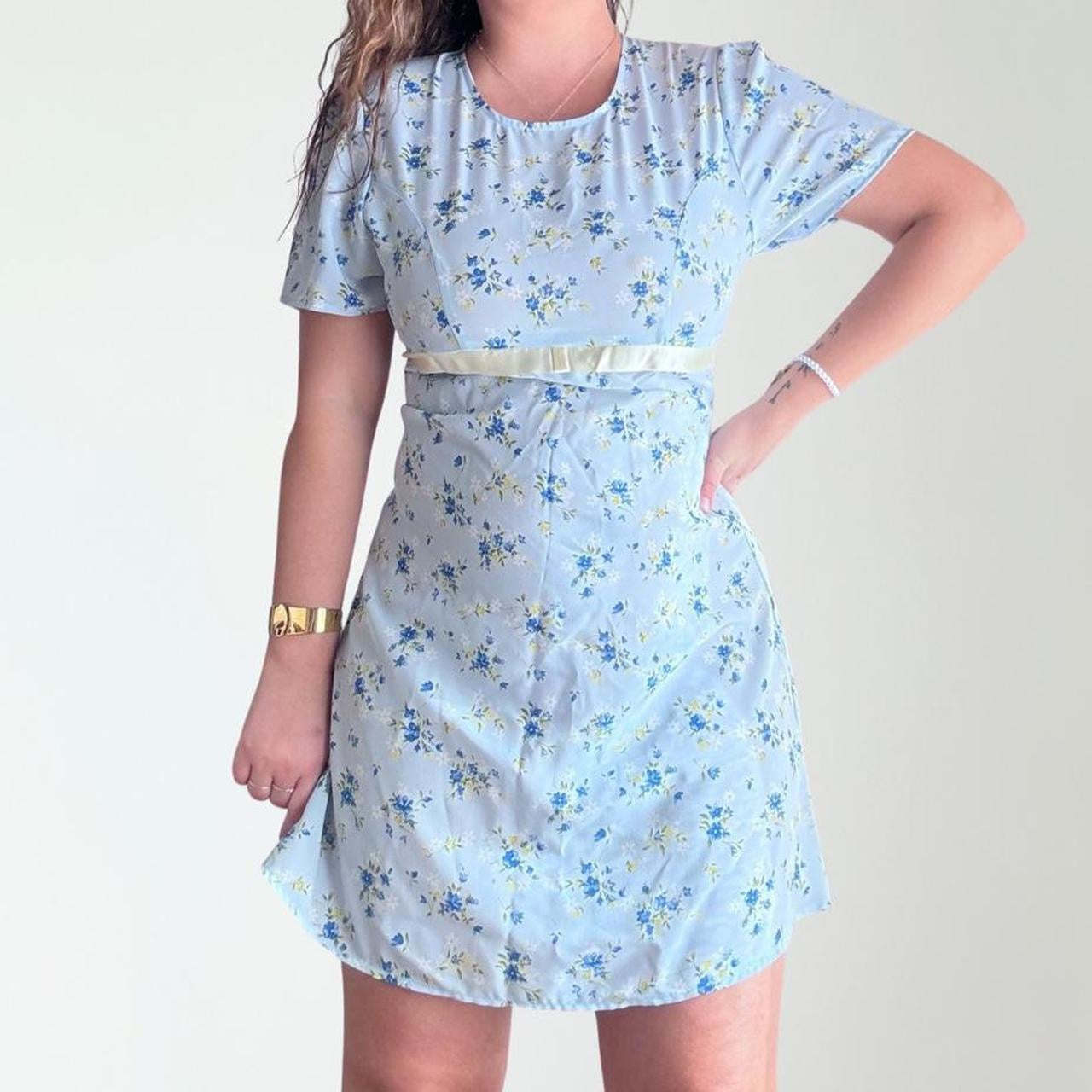 Vintage Ditsy Floral Mini Dress (M)