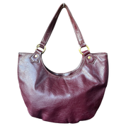 Maroon Leather Circular Multicolor Purse