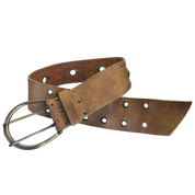 Bronze Studded Brown Leather Belt