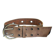 Bronze Studded Brown Leather Belt