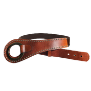 Brown Leather Gold Circle Belt