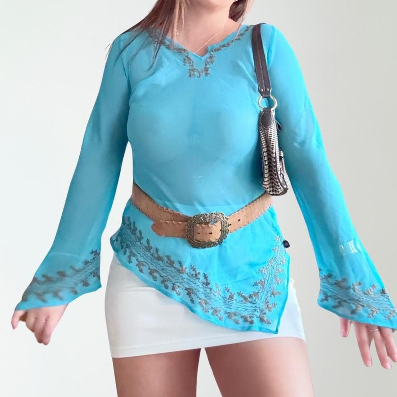 Y2K Asymmetrical Long Sleeve Top (S)