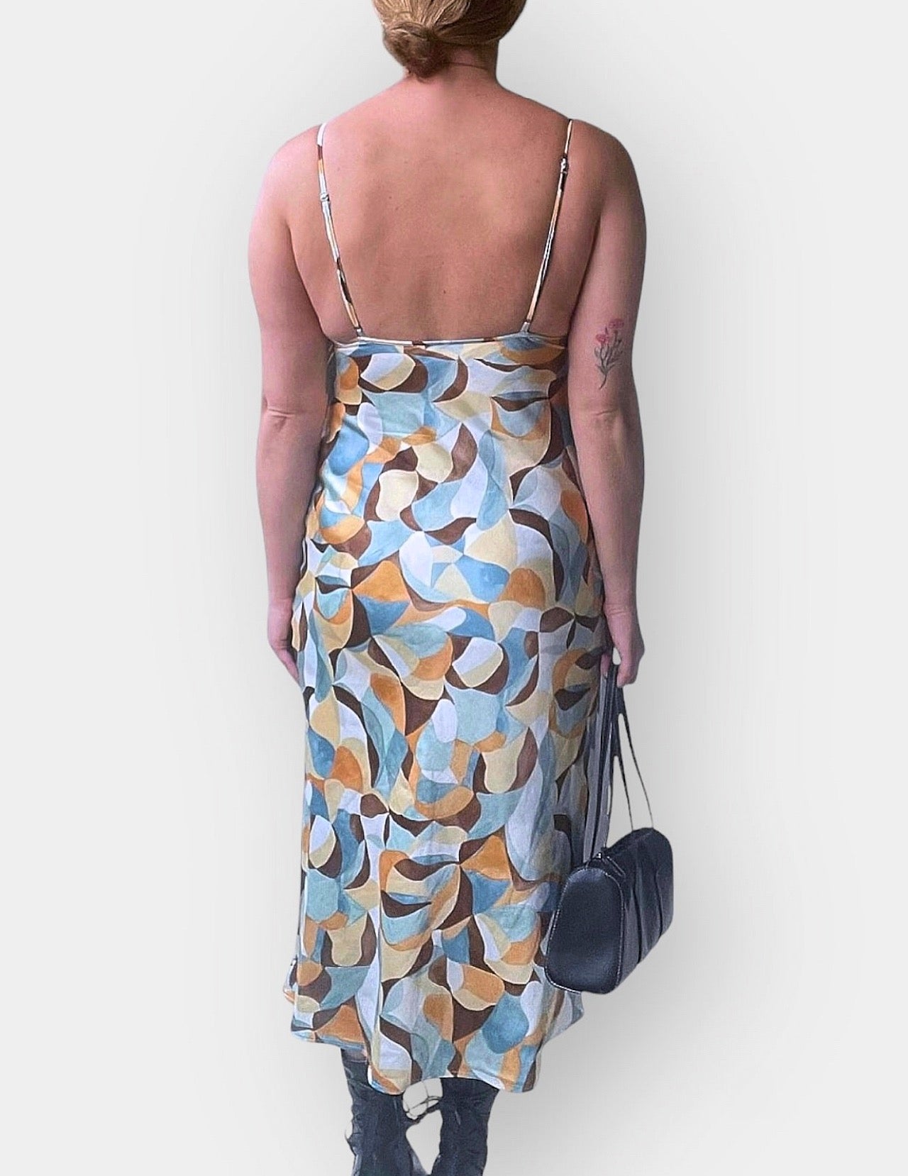 2000s Abercrombie & Fitch Silky Psychedelic Swirl Dress (S/M)