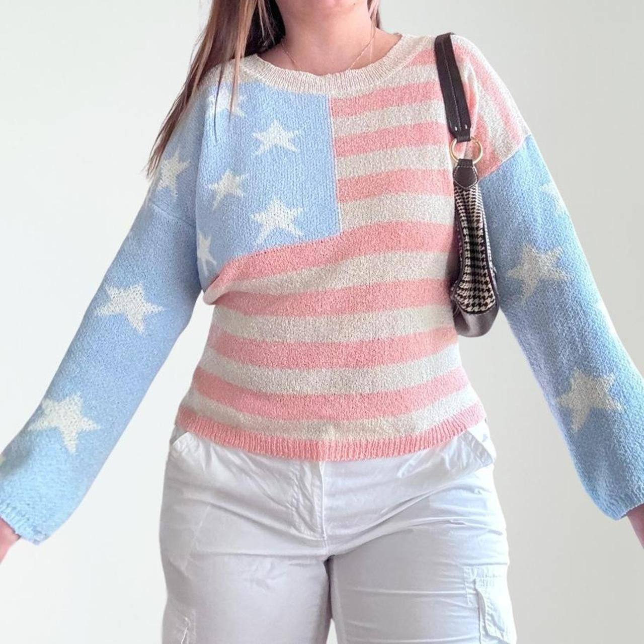 Vintage Pastel Stars Sweater (S)