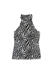 Cliché High Neck Zebra Halter (S)