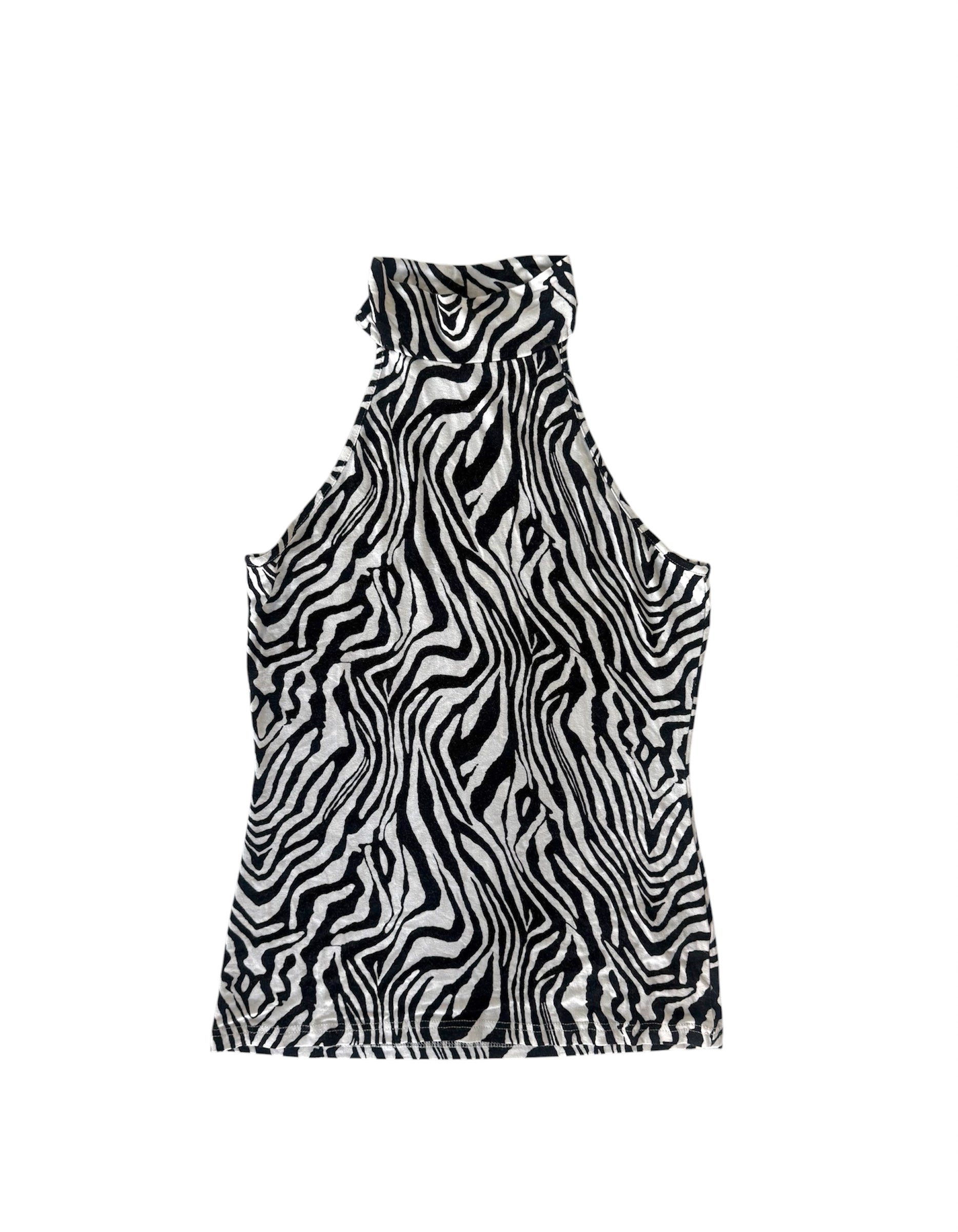 Cliché High Neck Zebra Halter (S)
